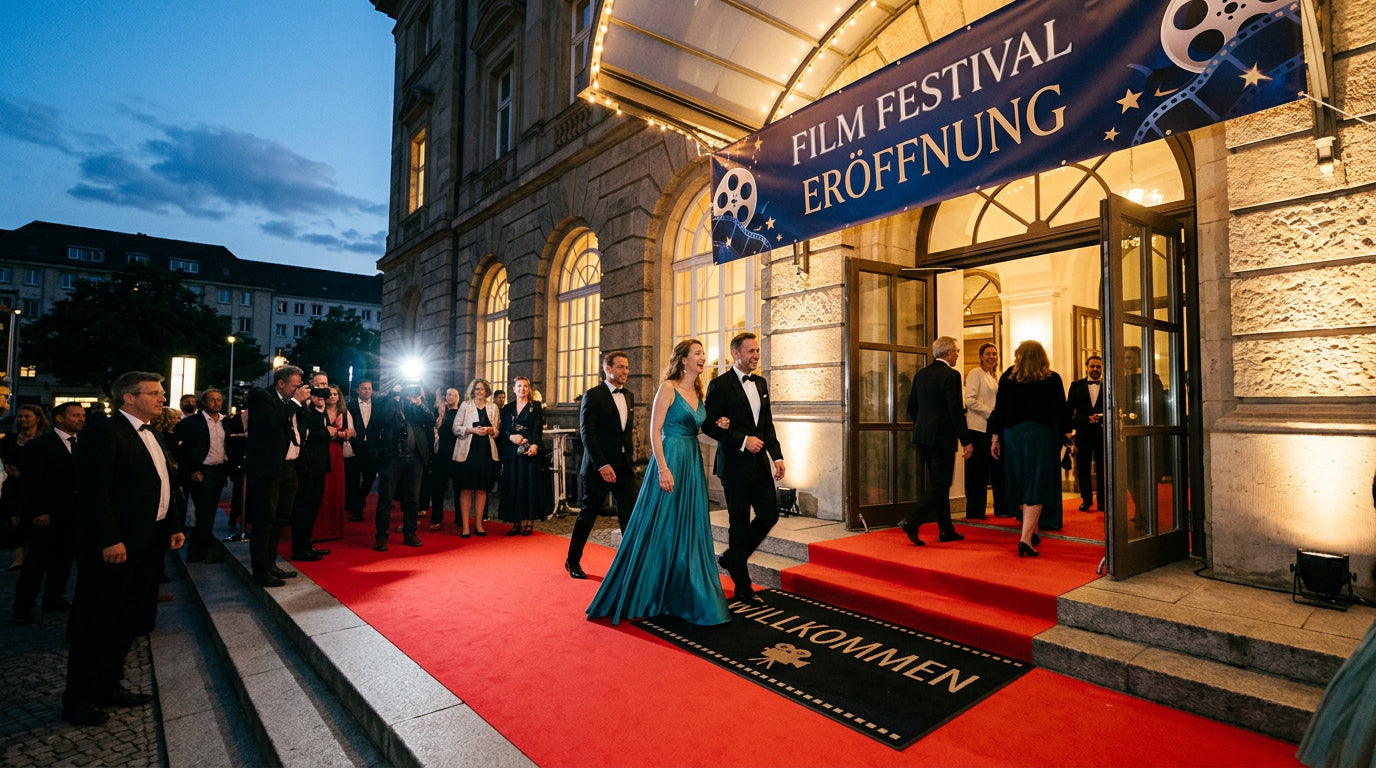 Filmfest Eröffnung mit rotem Teppich n Eingangsmatte