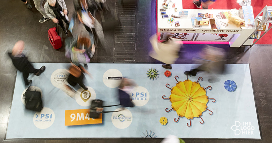 Messeteppich auf dem Boden der PSI Messe