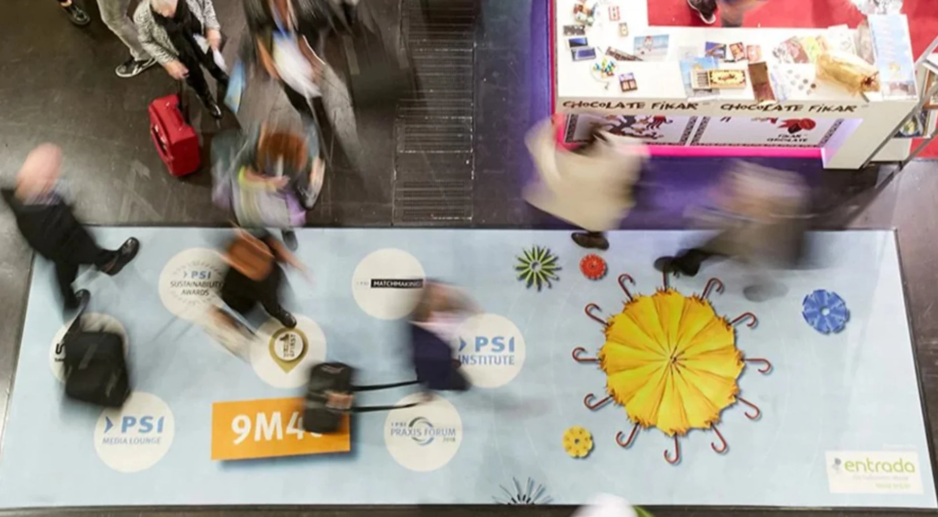 Messeteppich auf dem Boden der PSI Messe