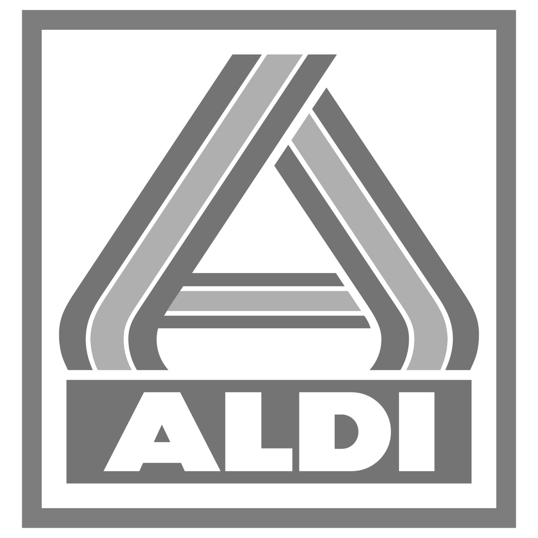 Aldi Referenz Logo in Graustufen
