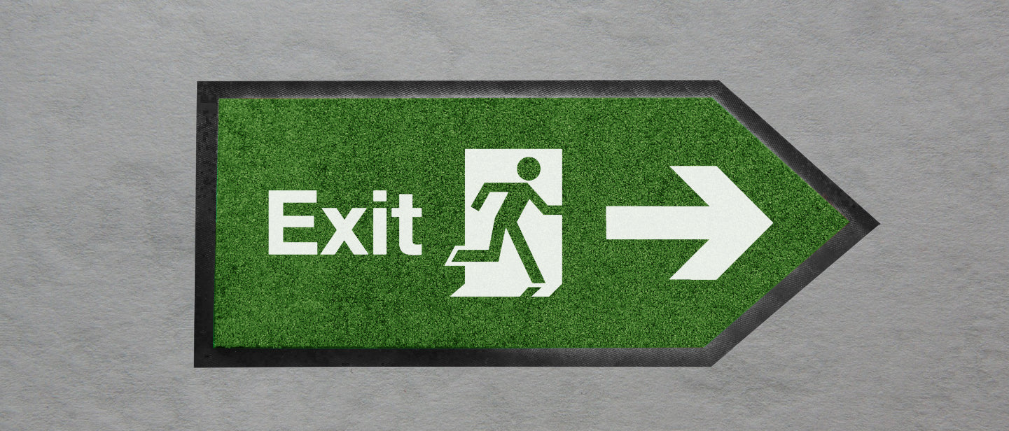 Bedruckte Fußmatte mit gutem Kontrast