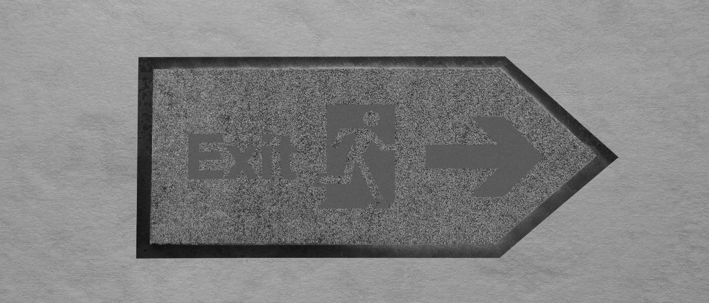 Bedruckte Fußmatte mit schlechtem Kontrast in schwarz weiß