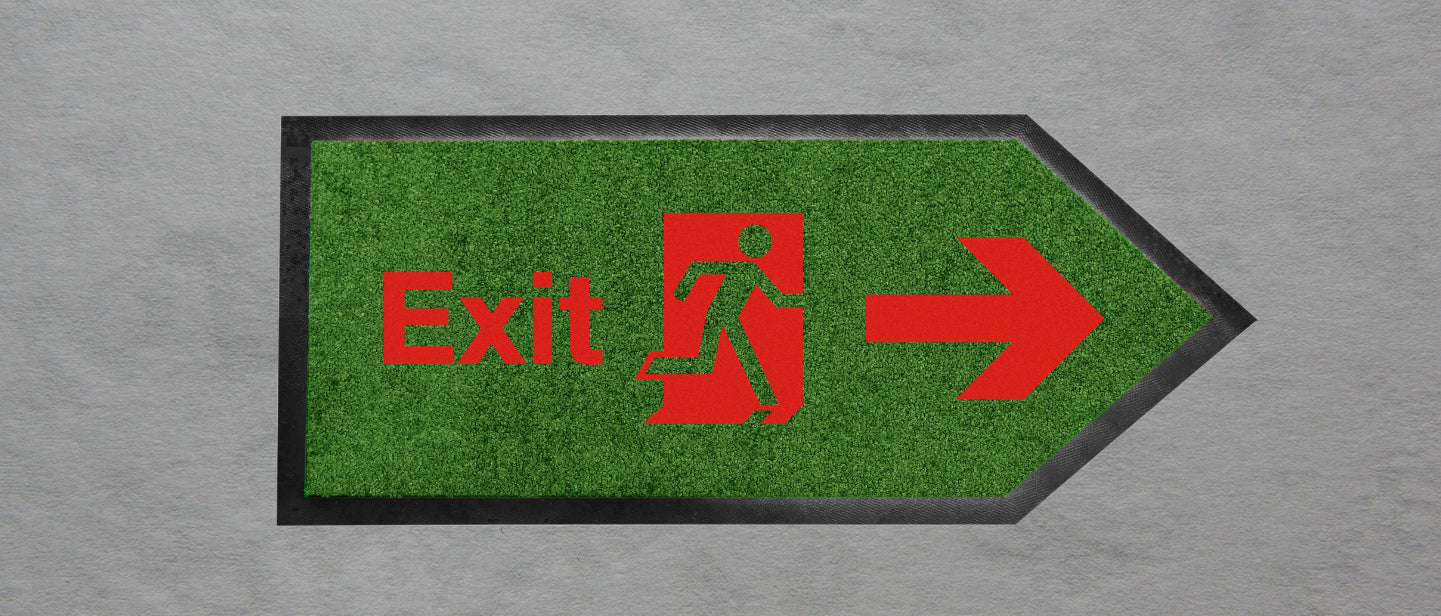 Bedruckte Logomatte mit schlechtem Kontrast