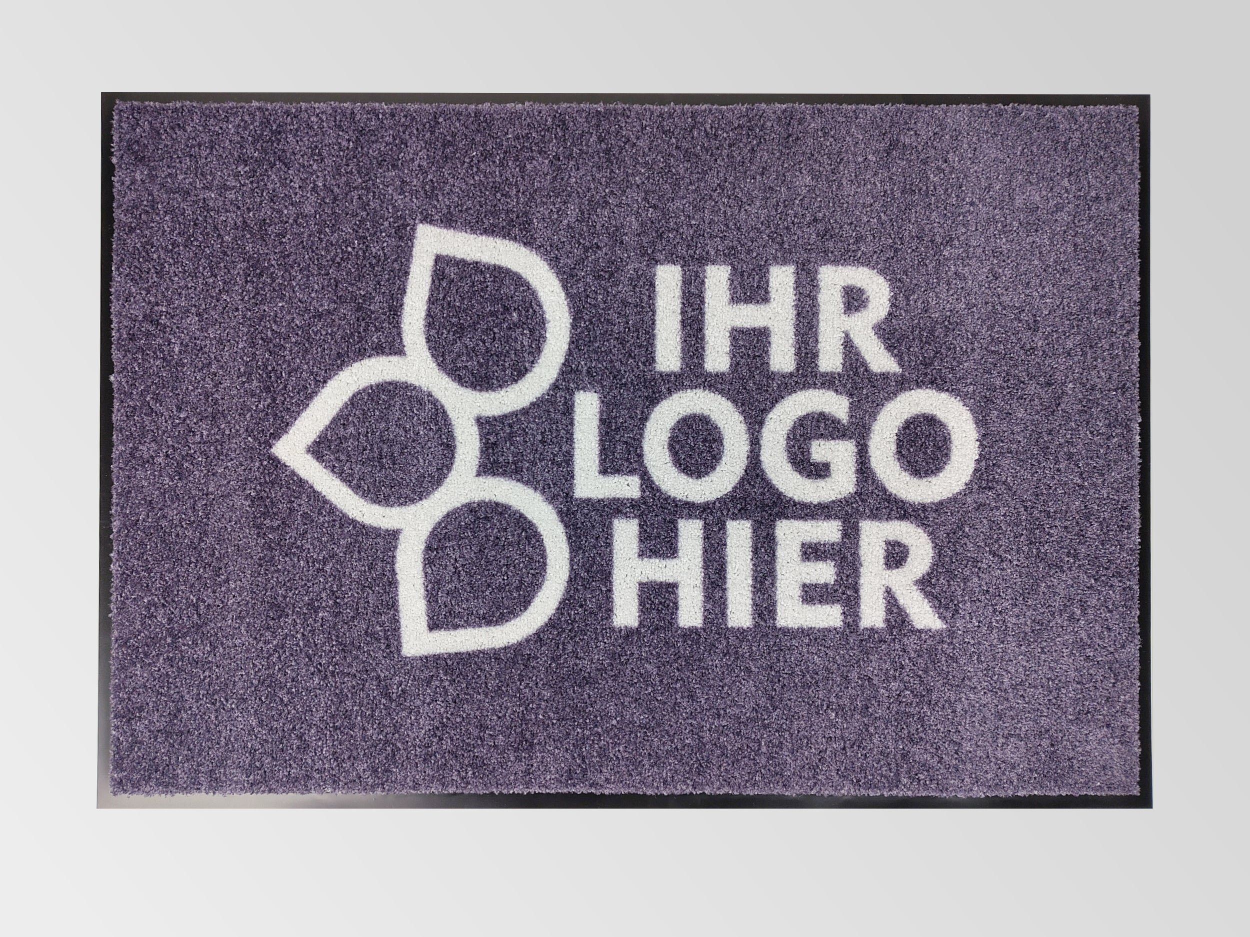 Bedruckte Fußmatte mit Ihr Logo hier Aufdruck in der Drauficht