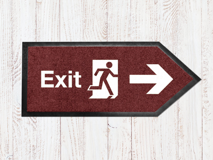 Fußmatte als  Pfeil Sonderform in rot