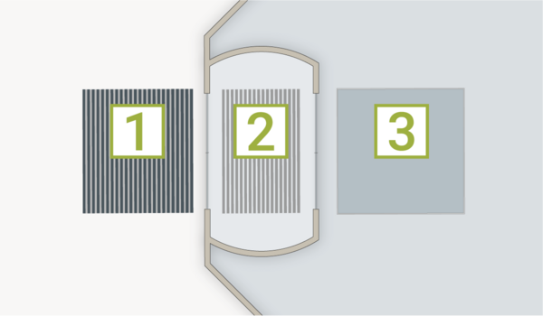 Beispielzeichnung einer 3-Zonen Sauberlauflösung