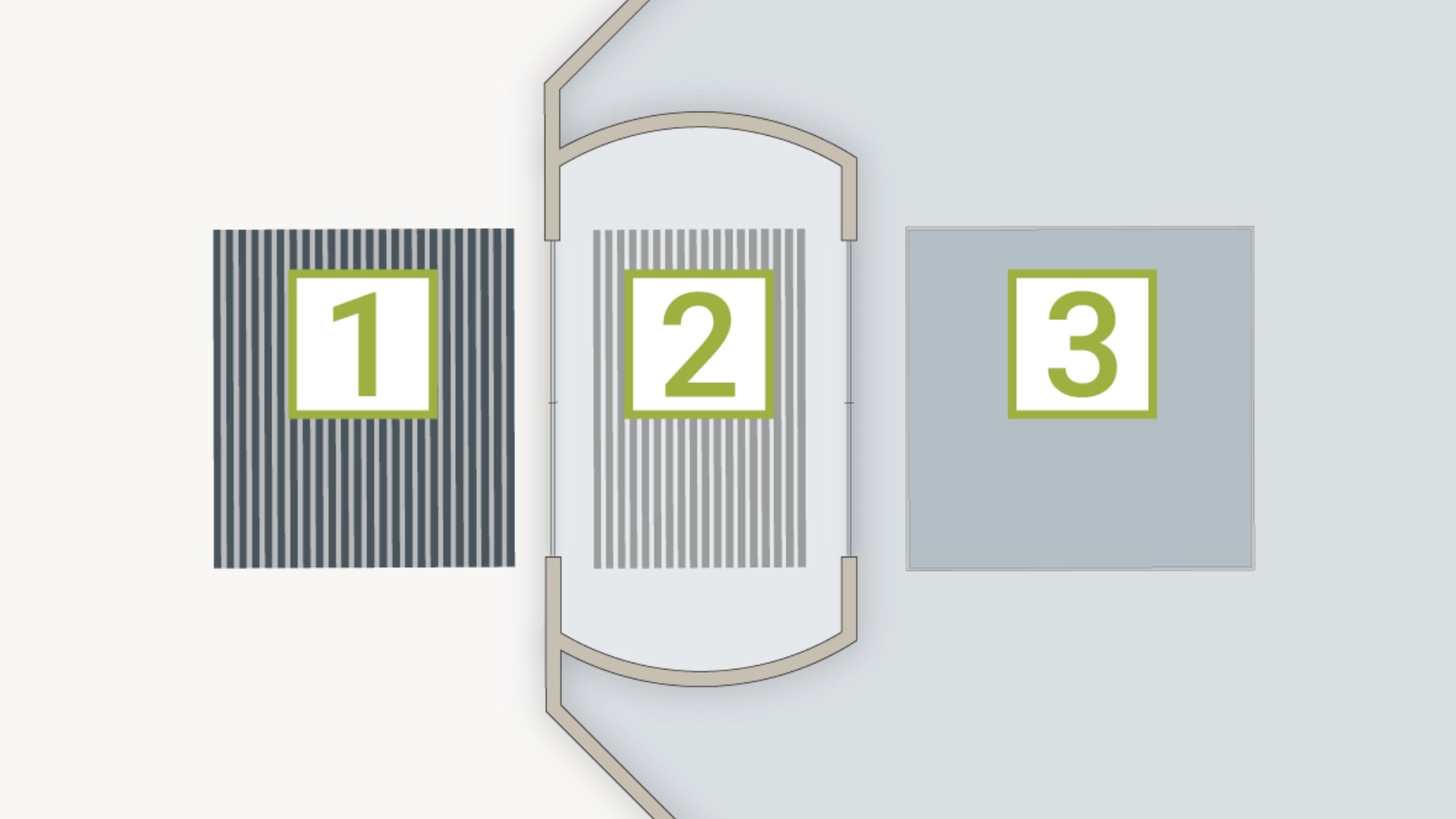 Detailzeichnung einer 3 Zonen Reinigungszone