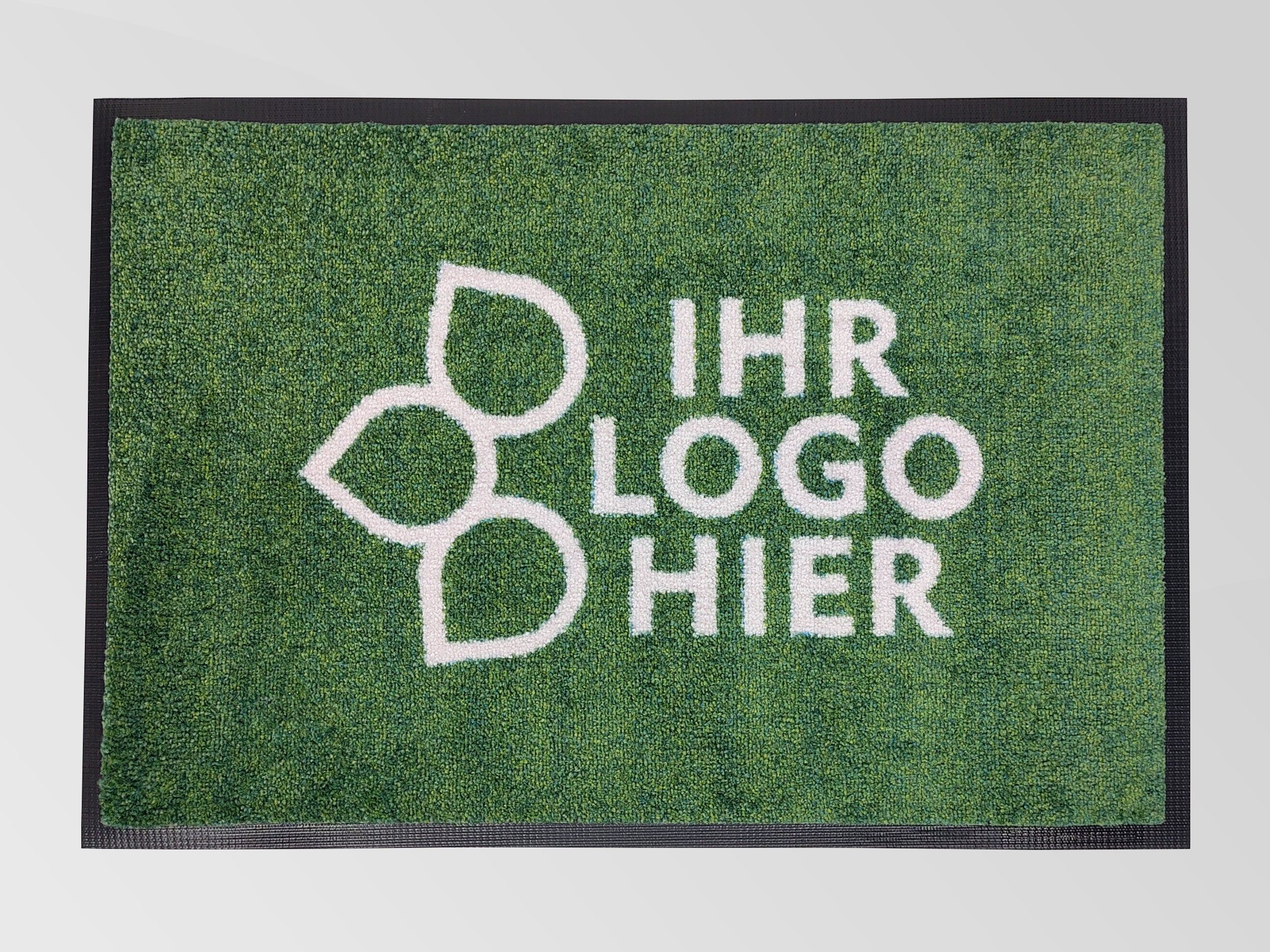 Grüne Logomatte von Oben mit Rand und dem Schriftzug: Ihr Logo hier