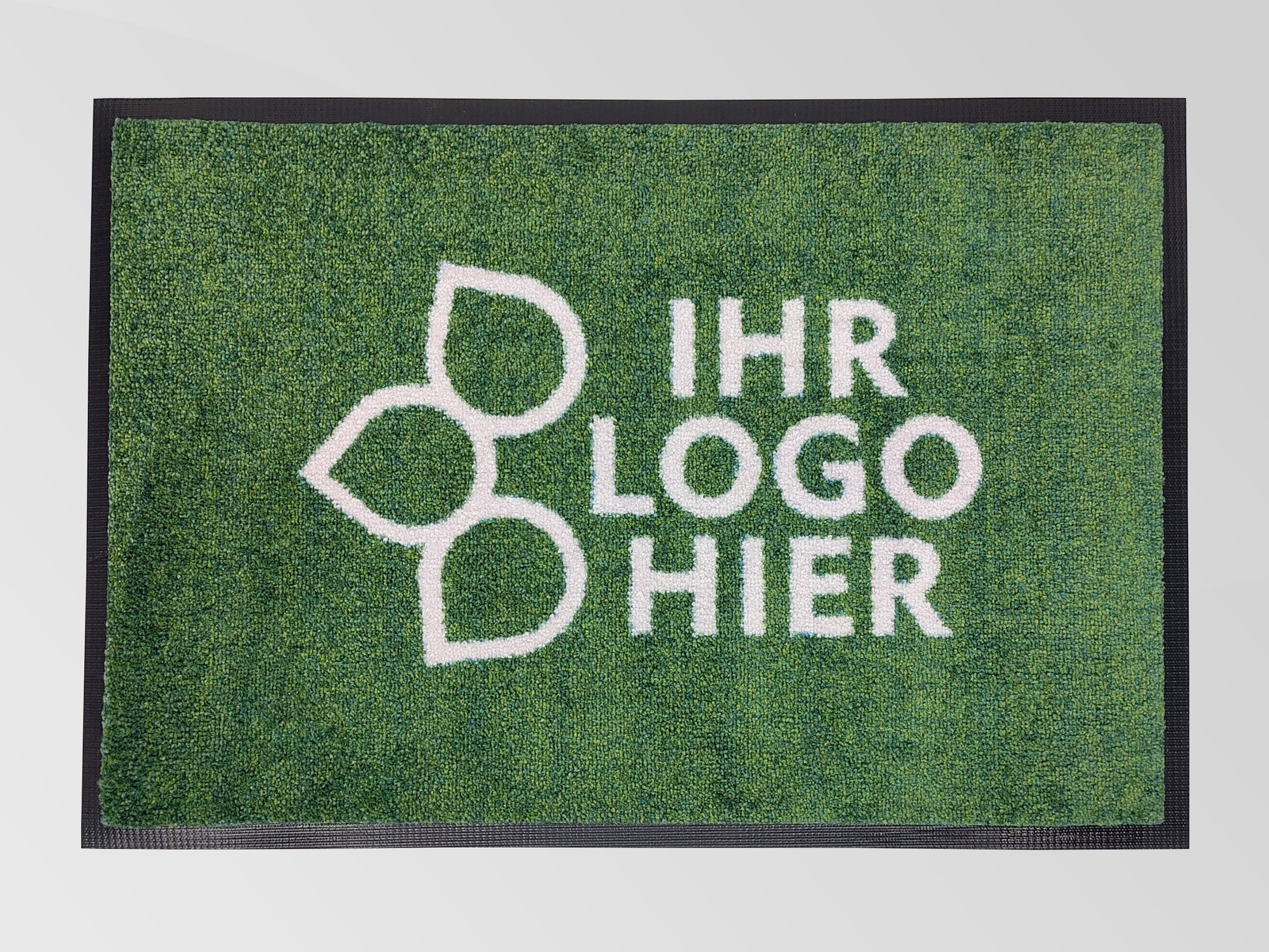 Grüne Logomatte von Oben mit Rand und dem Schriftzug: Ihr Logo hier