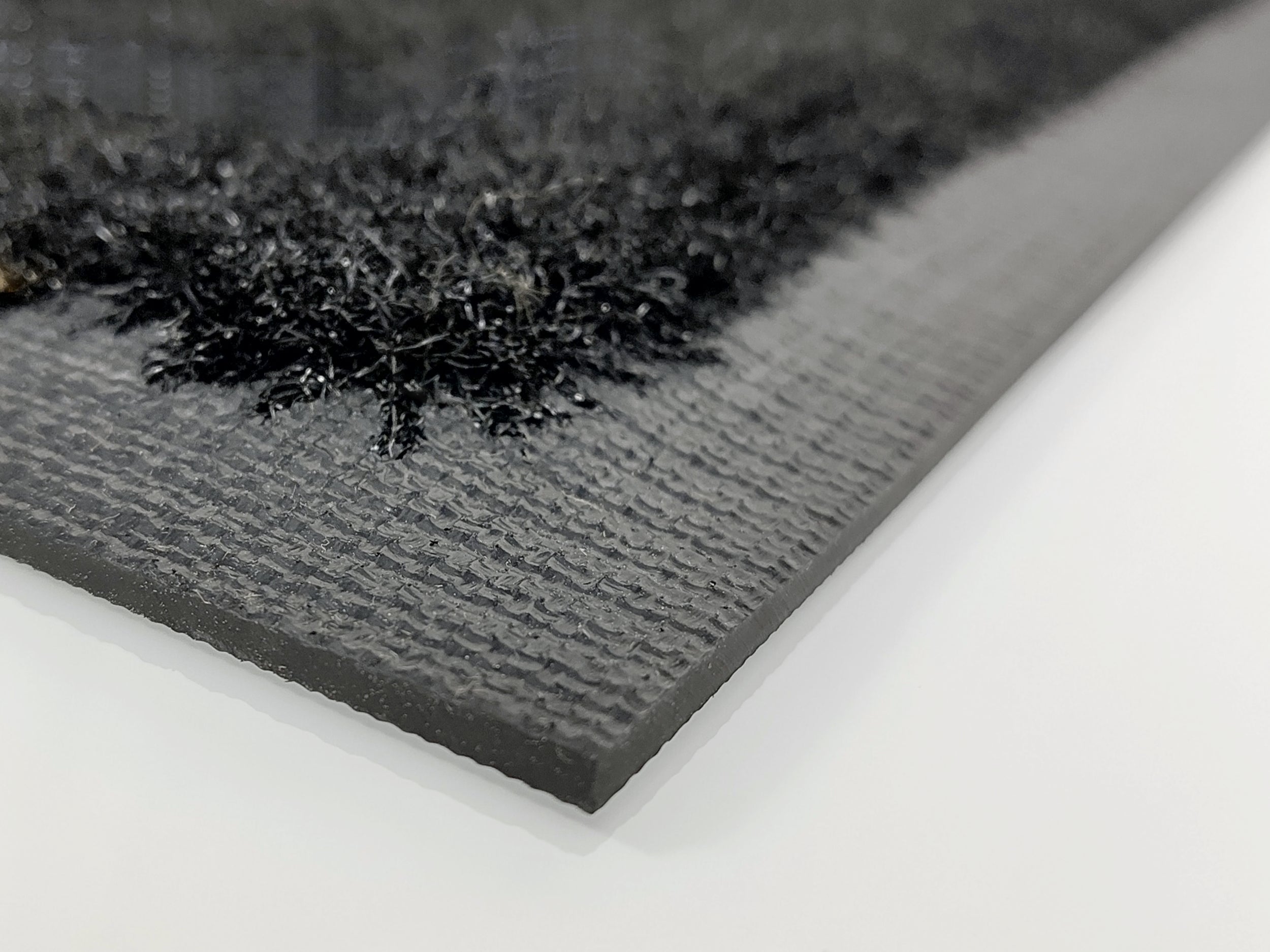 Rand einer Outdoor Logomatte in Schwarz