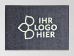 Logomatte anthrazit von oben mit Rand mit dem Schriftzug: Ihr Logo hier
