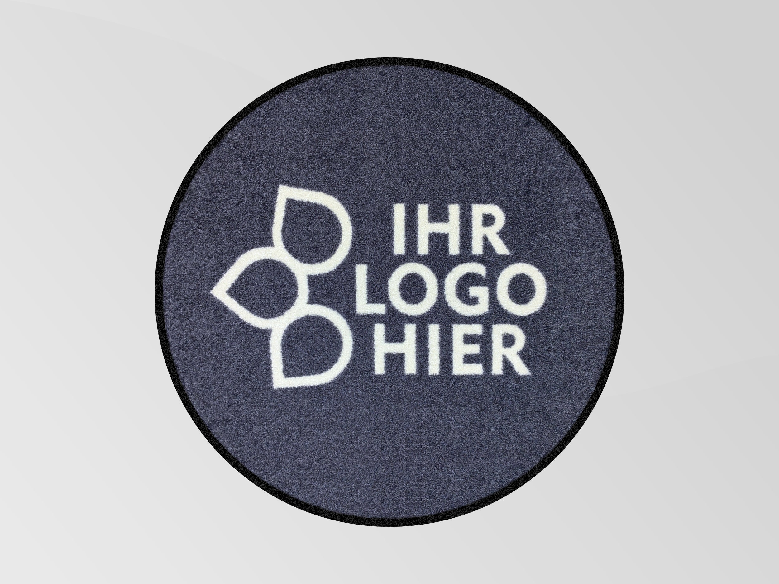 Runde Logomatte anthrazit mit Rand