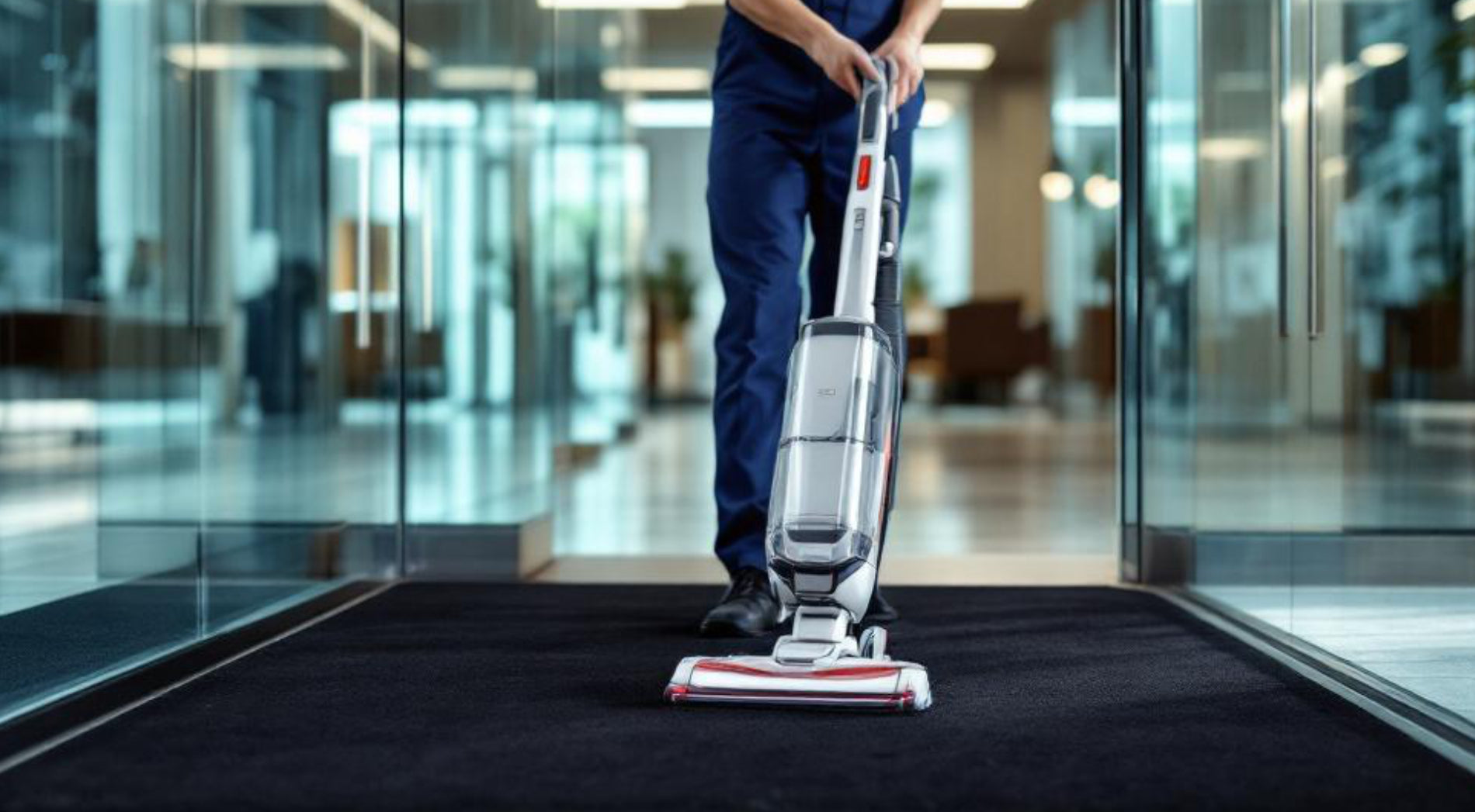 Sauberlaufmatte die mit einem Bürstsauger gereinigt wird