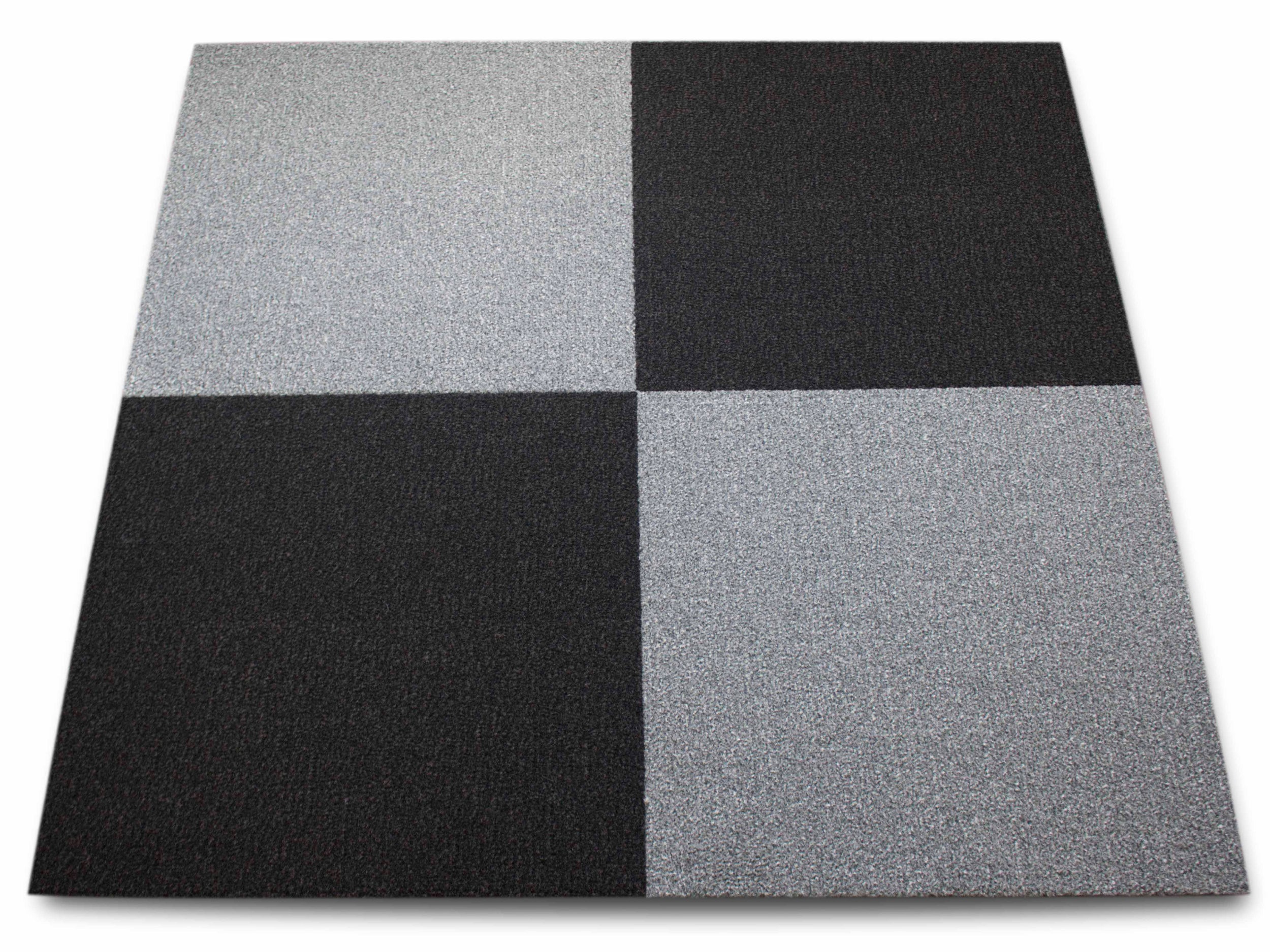 Schmutzfangmatte mit Schachbrettmuster in grau und schwarz