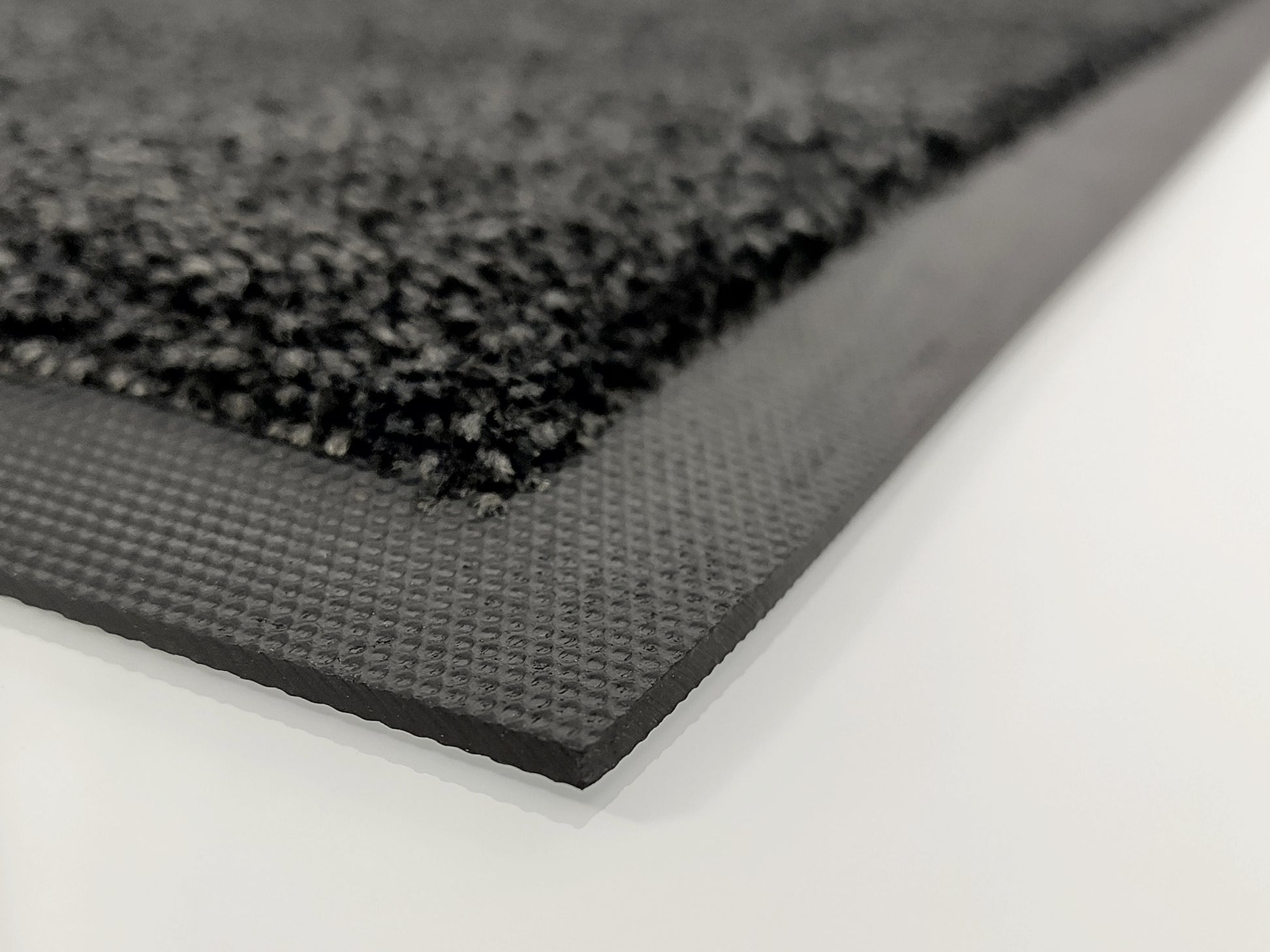 Rand einer Schmutzfangmatte Dunkelgrau als Nahaufnahme