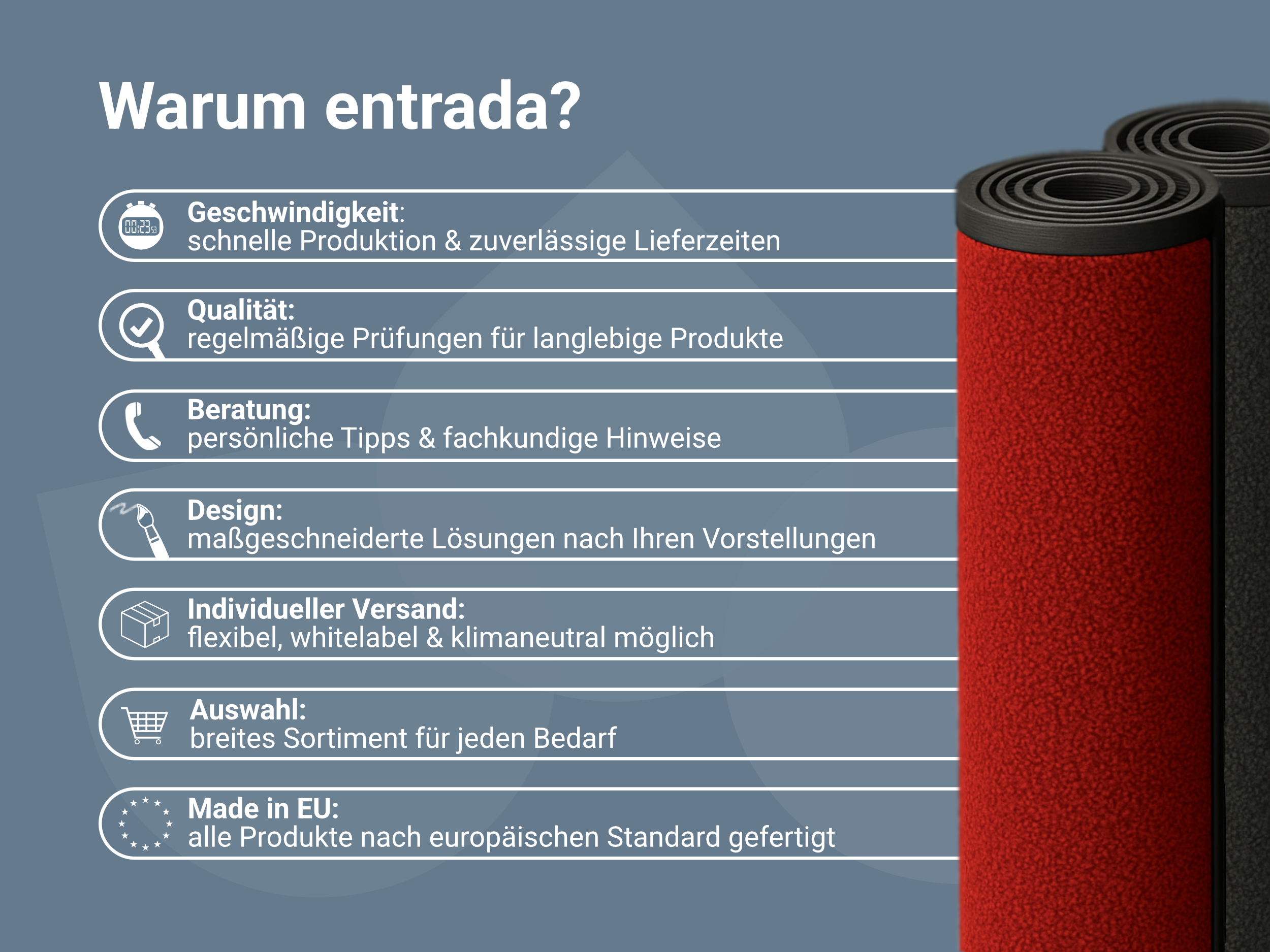 Alle Unternehmensvorteile in der Zusammenarbeit mit entrada auf einen Blick