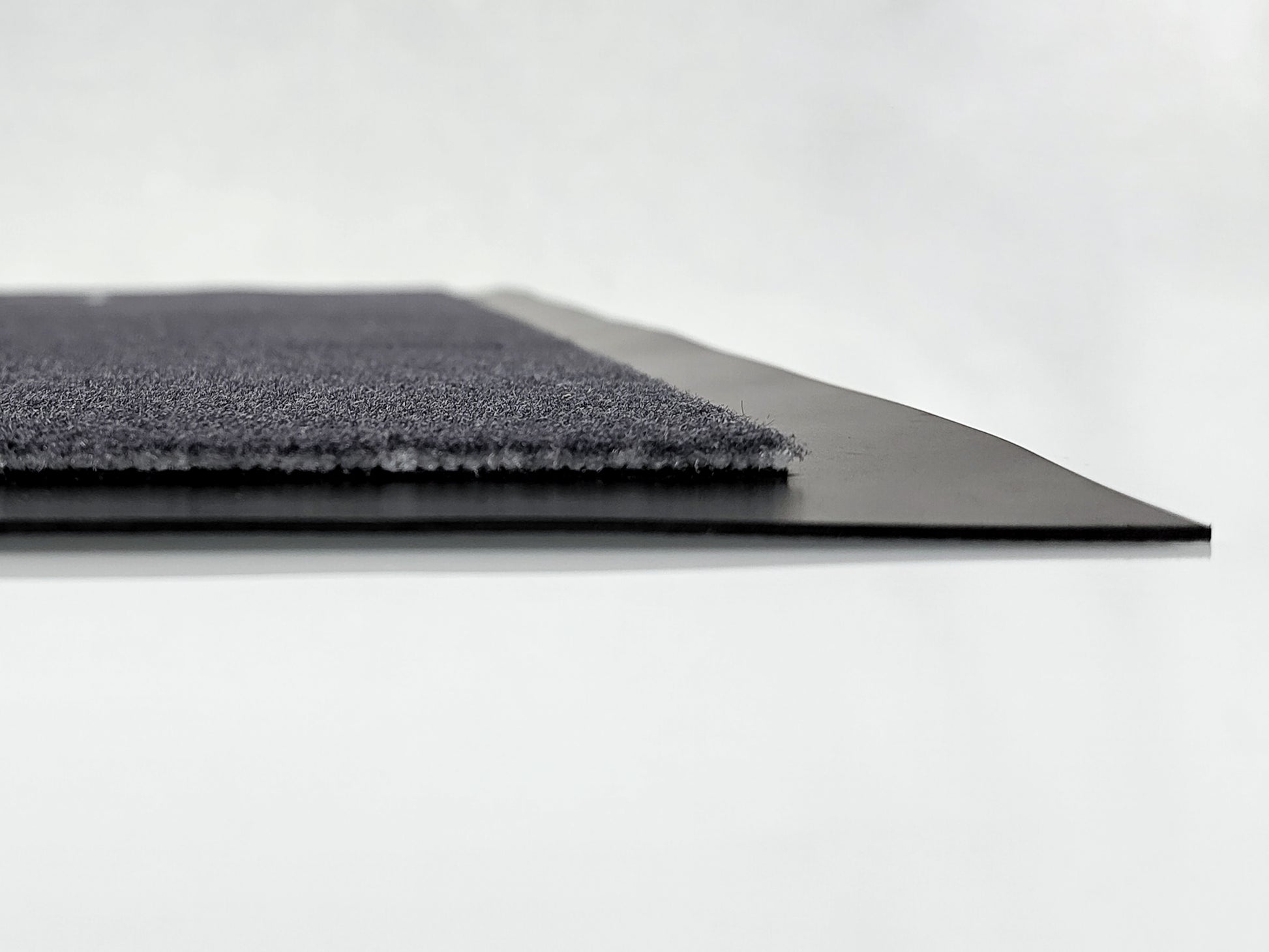 Profilaufnahme: Werbematte anthrazit mit schwarzen PVC Rand