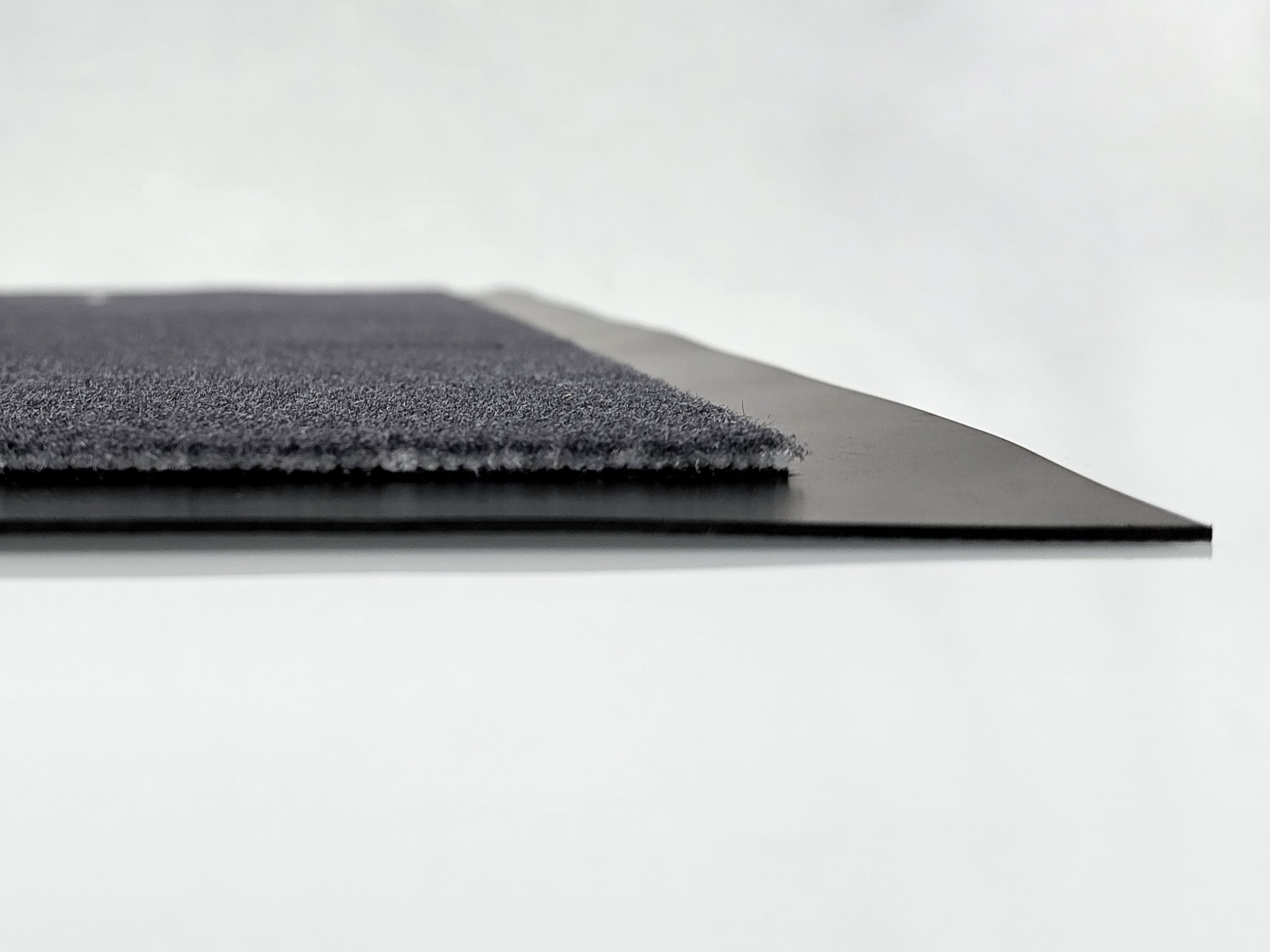 Profilaufnahme: Werbematte anthrazit mit schwarzen PVC Rand