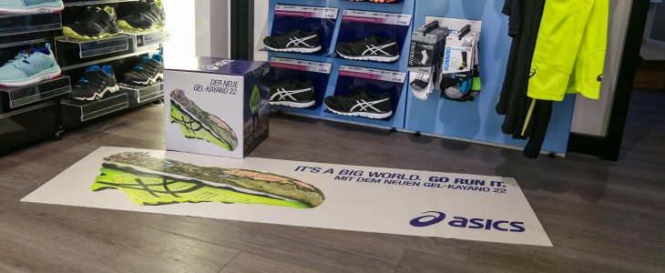 werbematte promobase asicsmatte am point of sale