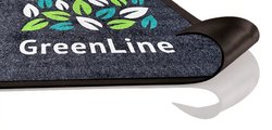 Fussmatte mit floralem Muster und GreenLine Schriftzug