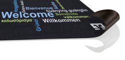 Werbeteppich MerchanMat Soft mit Willkommen-Druck